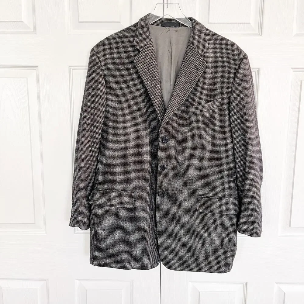 Monsieur by Givenchy Vintage Houndstooth Wool Sports Coat